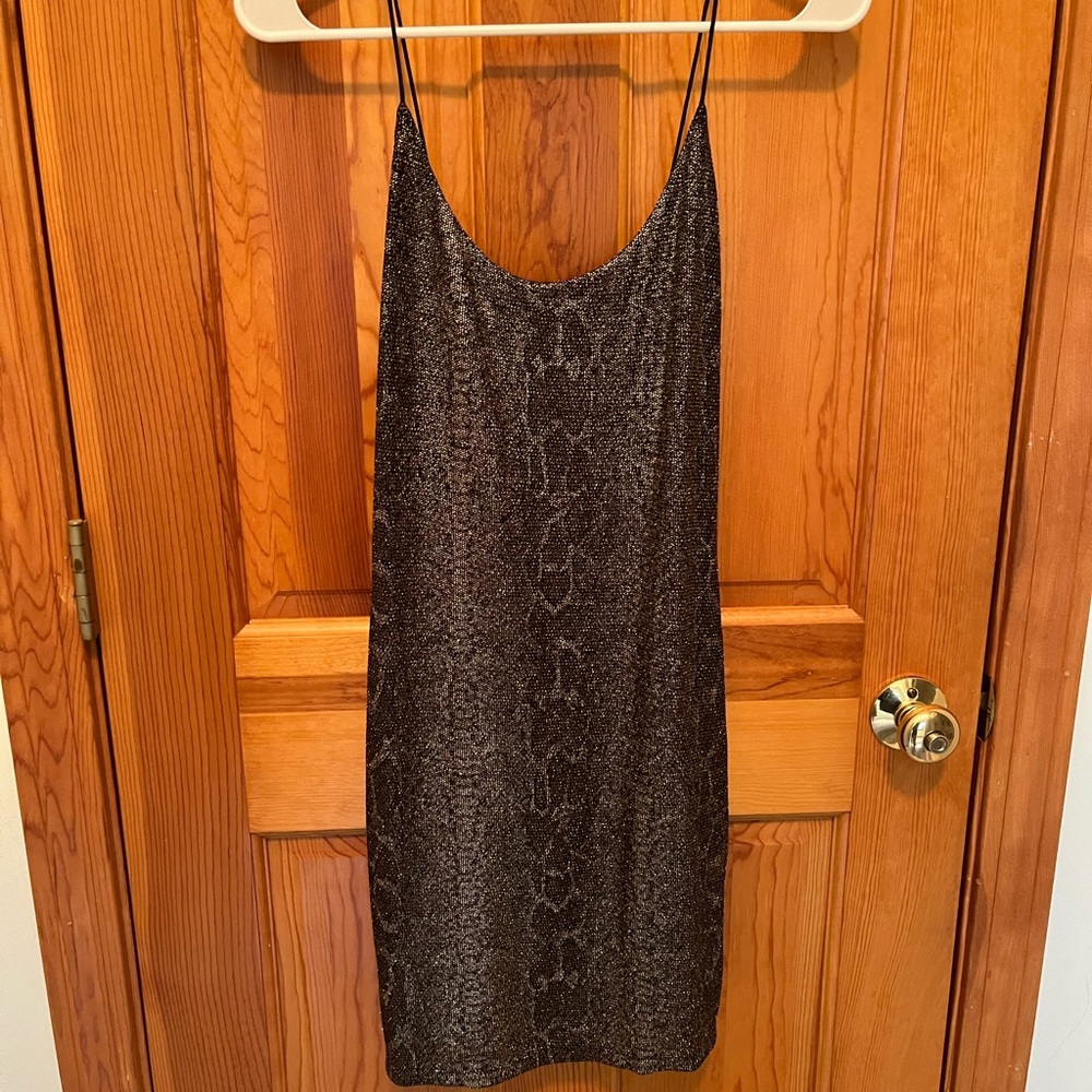 Alice + Olivia snakeskin metallic dress